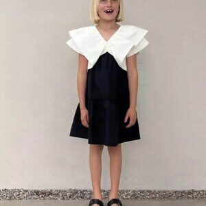 Zara Color block Ruffled  poplin dress - age 13/14 - fits age 12 - Ref 1384/064